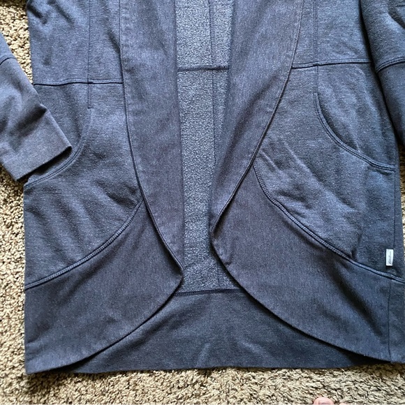 Eddie Bauer Womens Camp Wrap Cardigan Blue Size Medium Open Front Thumb Holes, B - Picture 2 of 9